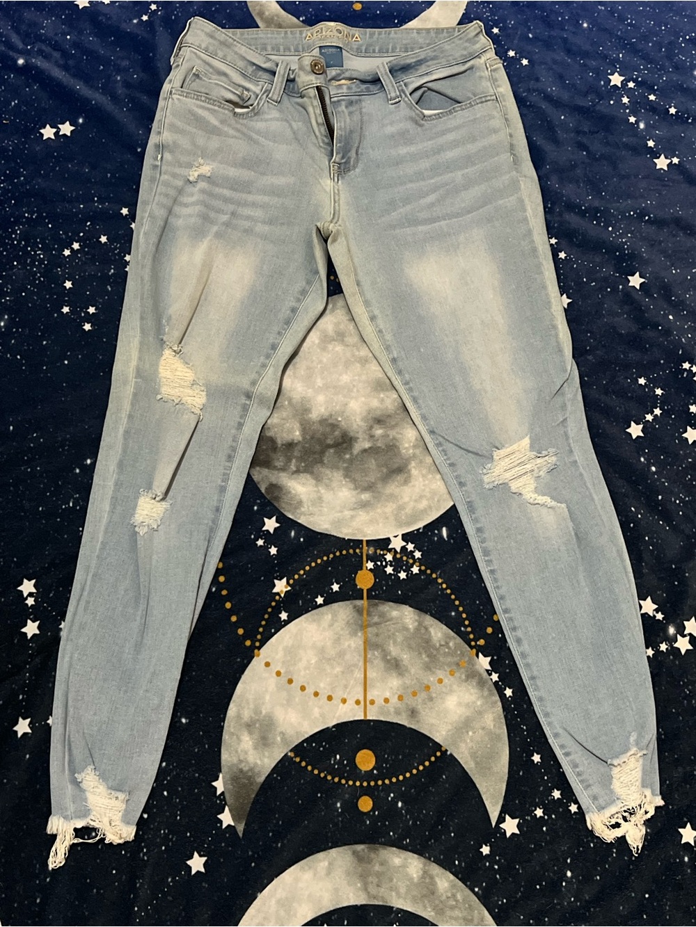 Arizona Jean Company Light Blue Distressed Skinny Jeans